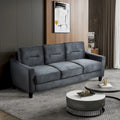 76.7 Inch Black Velvet 3-Seater Sofa with Solid Wood Frame and High-Density Foam