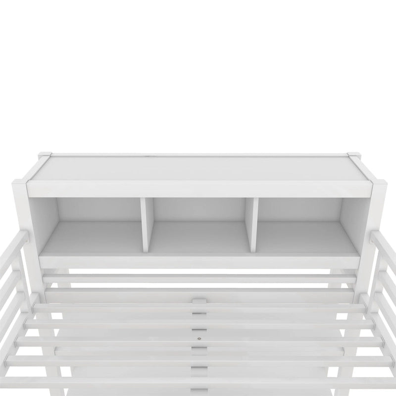 Metal Loft Bed with L-Shaped Desk and Wardrobe - Full and Queen Size