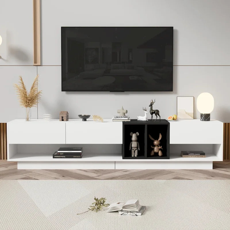 74 TV Stand with Storage & Compartment for TVs Up to 80