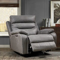 Fauteuil inclinable électrique gris pivotant et berçant à double moteur avec ports USB