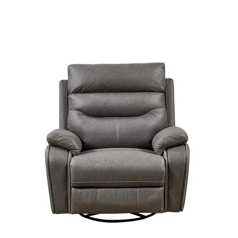 Grey Dual Motor Power Swivel Rocking Recliner Chair with USB Ports
