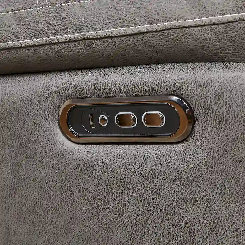 Fauteuil inclinable électrique gris pivotant et berçant à double moteur avec ports USB