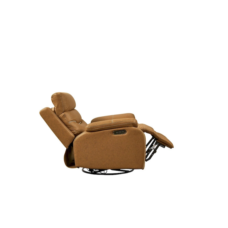 Fauteuil inclinable électrique gris pivotant et berçant à double moteur avec ports USB