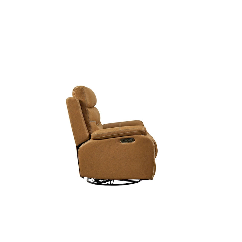 Fauteuil inclinable électrique gris pivotant et berçant à double moteur avec ports USB