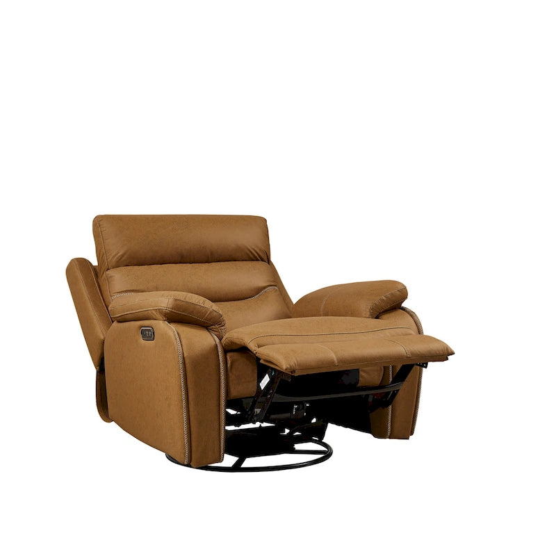 Fauteuil inclinable électrique gris pivotant et berçant à double moteur avec ports USB