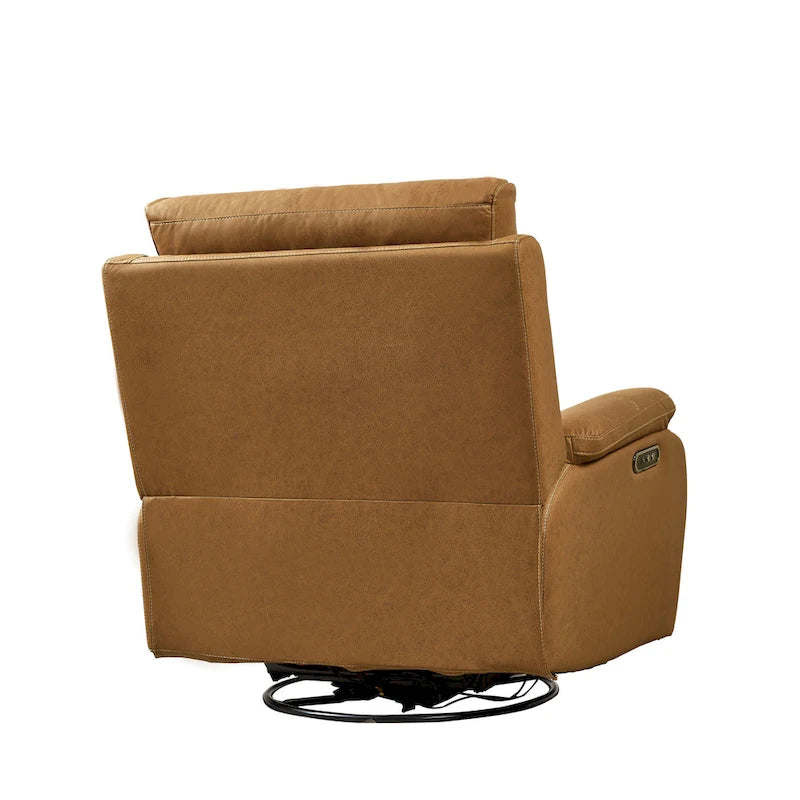 Fauteuil inclinable électrique gris pivotant et berçant à double moteur avec ports USB
