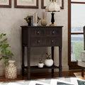 Table console étroite, table de canapé mince avec trois tiroirs de rangement et étagère inférieure - 23.7L x 13W x 31.1H