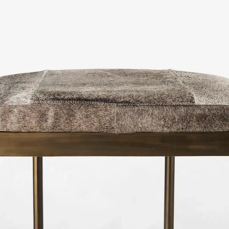 Tabouret de comptoir avec assise en similicuir noir et structure en métal nickelé