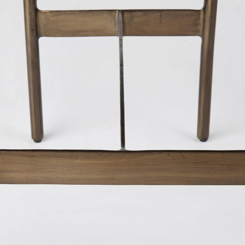 Tabouret de comptoir avec assise en similicuir noir et structure en métal nickelé
