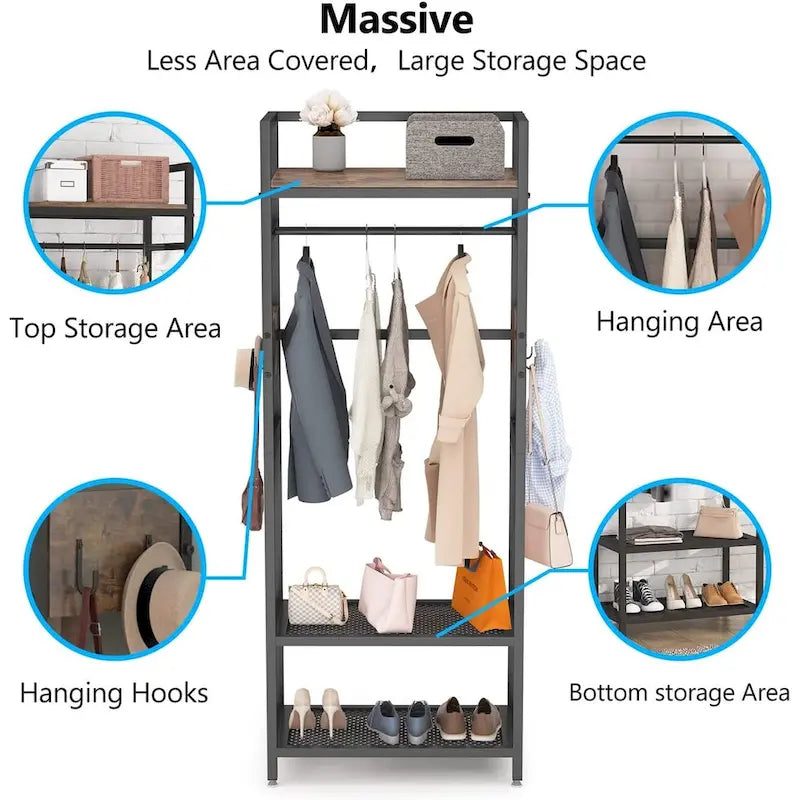Freistehender Kleiderschrank-Organizer, Garderobenständer für das Schlafzimmer