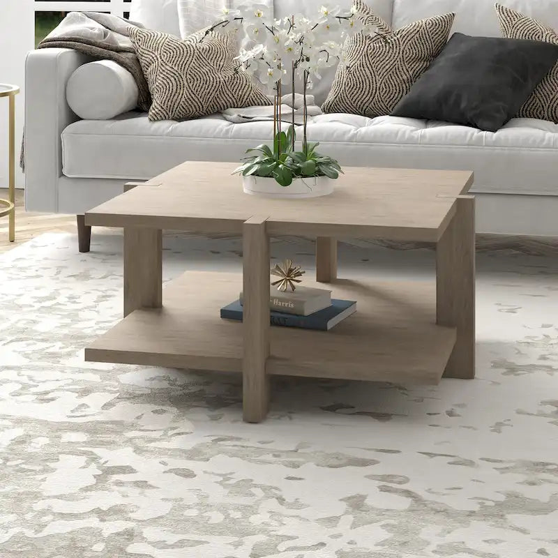 34.66 Inch Square Coffee Table