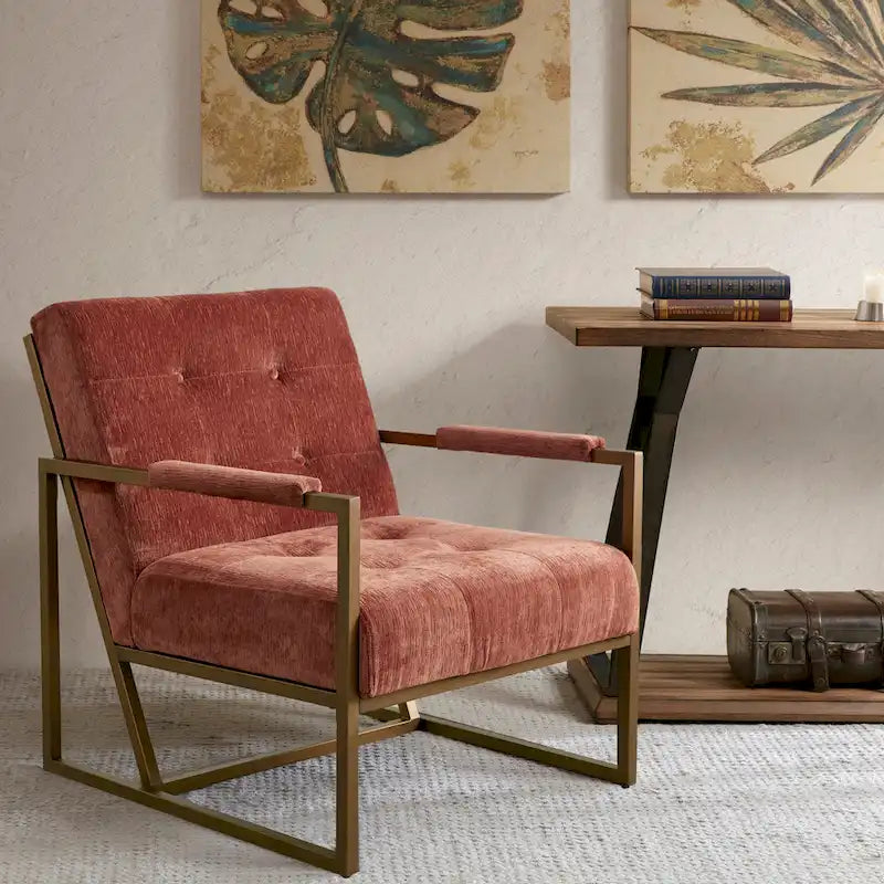 Grey Snakeskin Faux Leather Lounge Chair with Antique Bronze Metal Frame