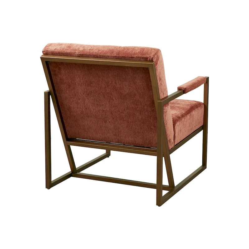 Grey Snakeskin Faux Leather Lounge Chair with Antique Bronze Metal Frame