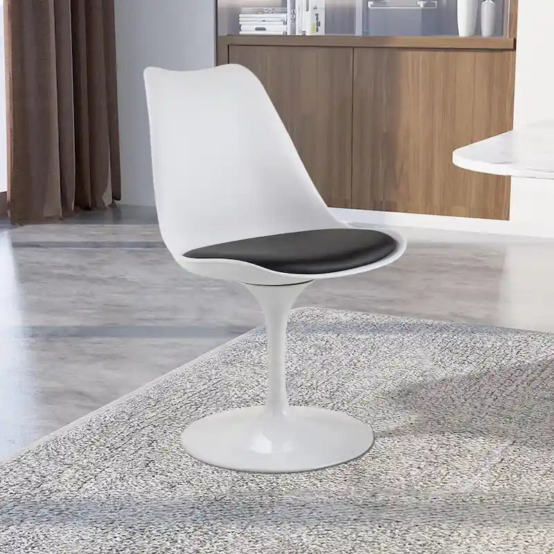 Swivel Side Chair - Dining Chair with Cushioned Seat and Curved Backrest