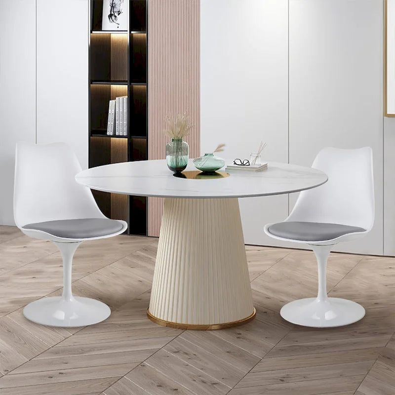 Swivel Side Chair - Dining Chair with Cushioned Seat and Curved Backrest