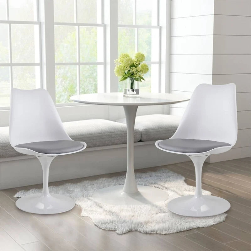 Swivel Side Chair - Dining Chair with Cushioned Seat and Curved Backrest