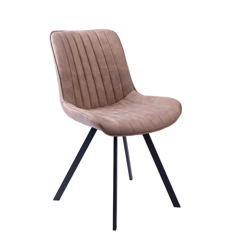 Dining Chairs with Microfiber Seat and Metal Legs - Set of 2