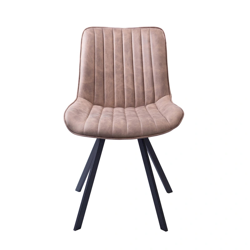 Dining Chairs with Microfiber Seat and Metal Legs - Set of 2