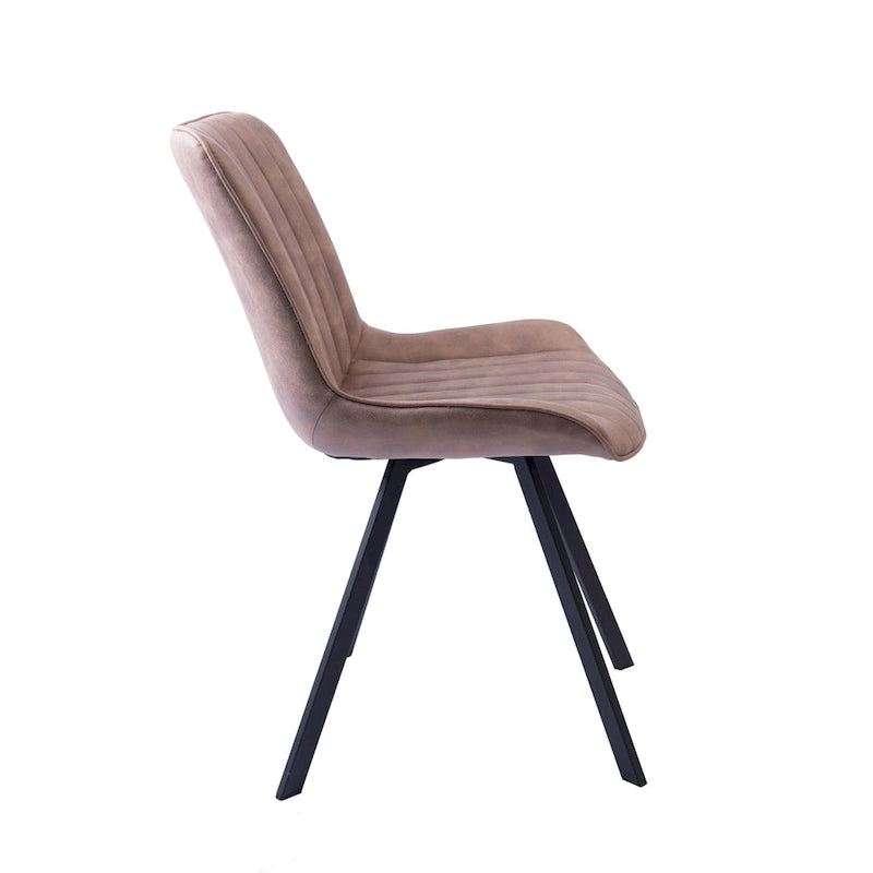 Dining Chairs with Microfiber Seat and Metal Legs - Set of 2