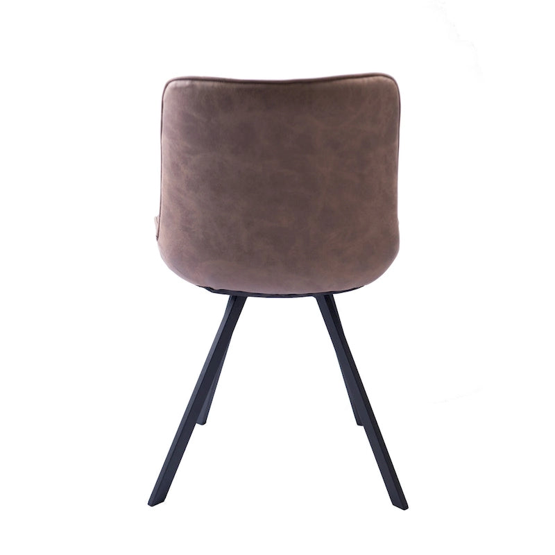 Dining Chairs with Microfiber Seat and Metal Legs - Set of 2