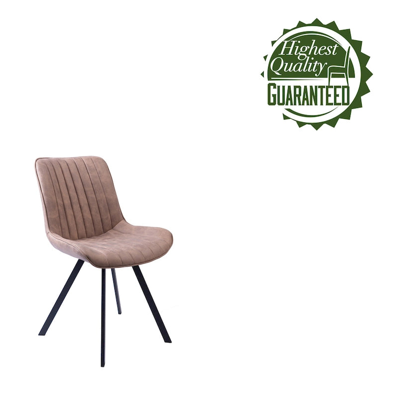 Dining Chairs with Microfiber Seat and Metal Legs - Set of 2