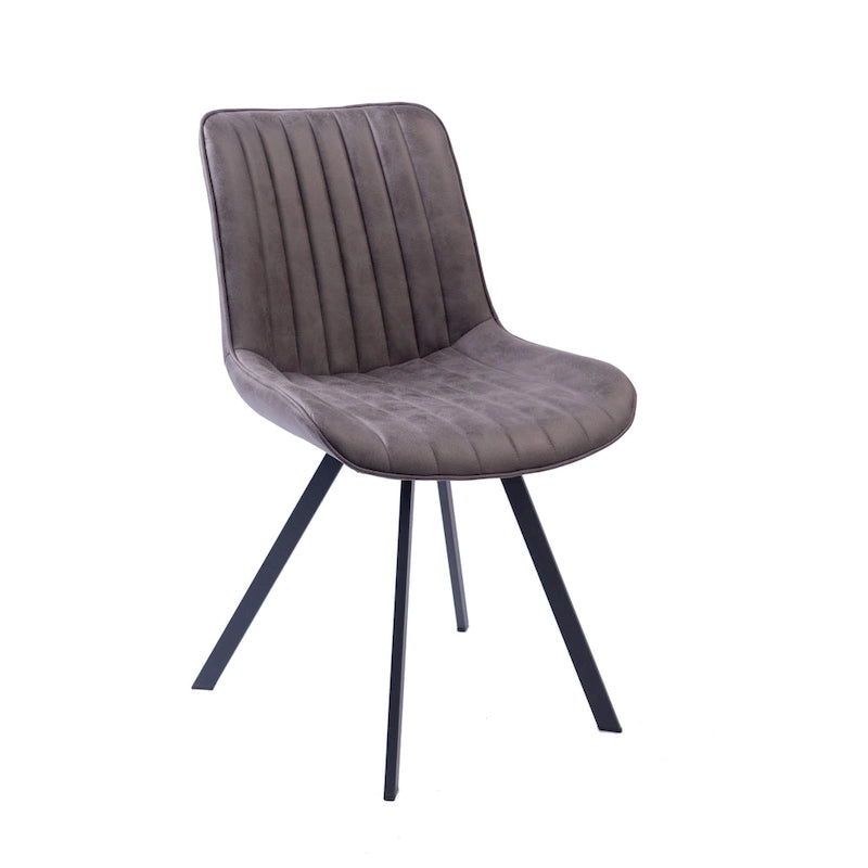 Dining Chairs with Microfiber Seat and Metal Legs - Set of 2