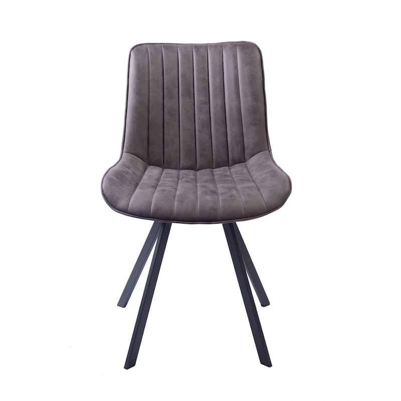 Dining Chairs with Microfiber Seat and Metal Legs - Set of 2