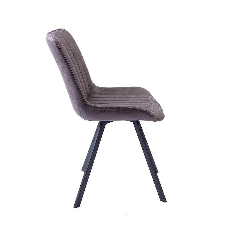Dining Chairs with Microfiber Seat and Metal Legs - Set of 2