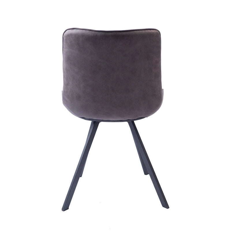 Dining Chairs with Microfiber Seat and Metal Legs - Set of 2