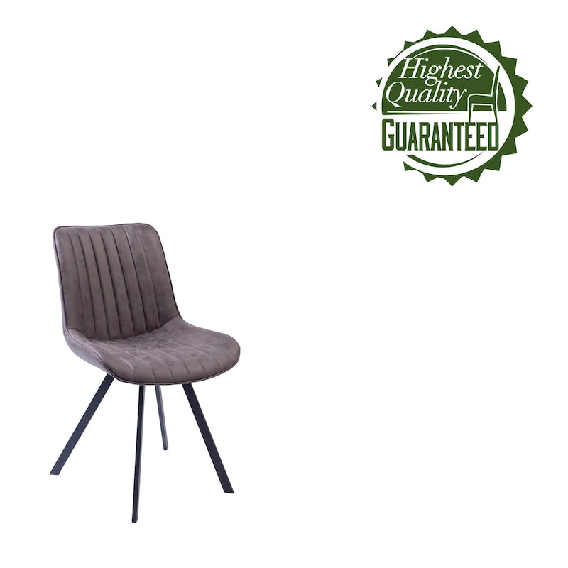 Dining Chairs with Microfiber Seat and Metal Legs - Set of 2