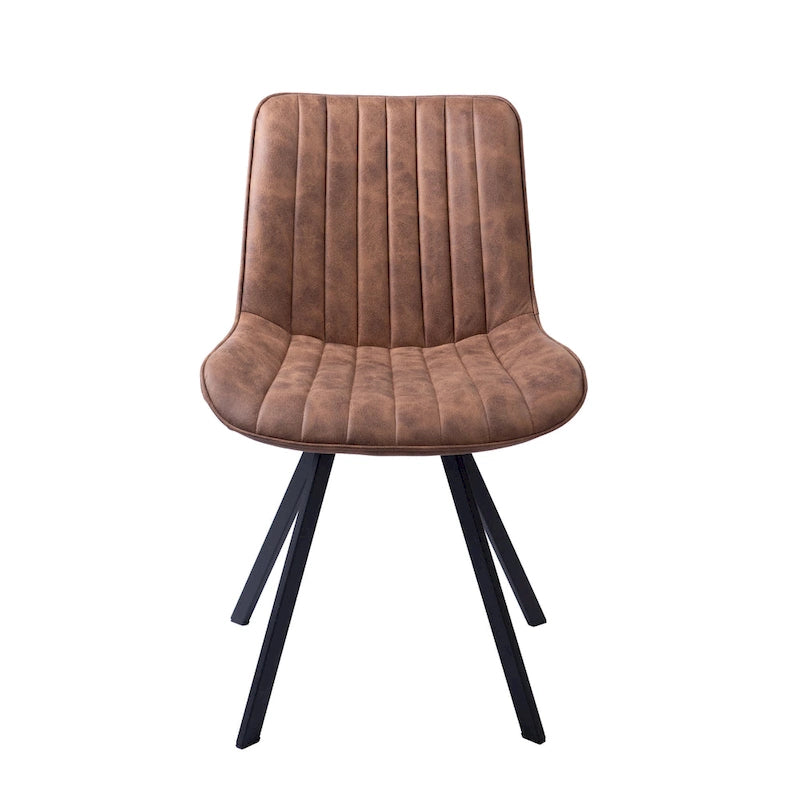Dining Chairs with Microfiber Seat and Metal Legs - Set of 2