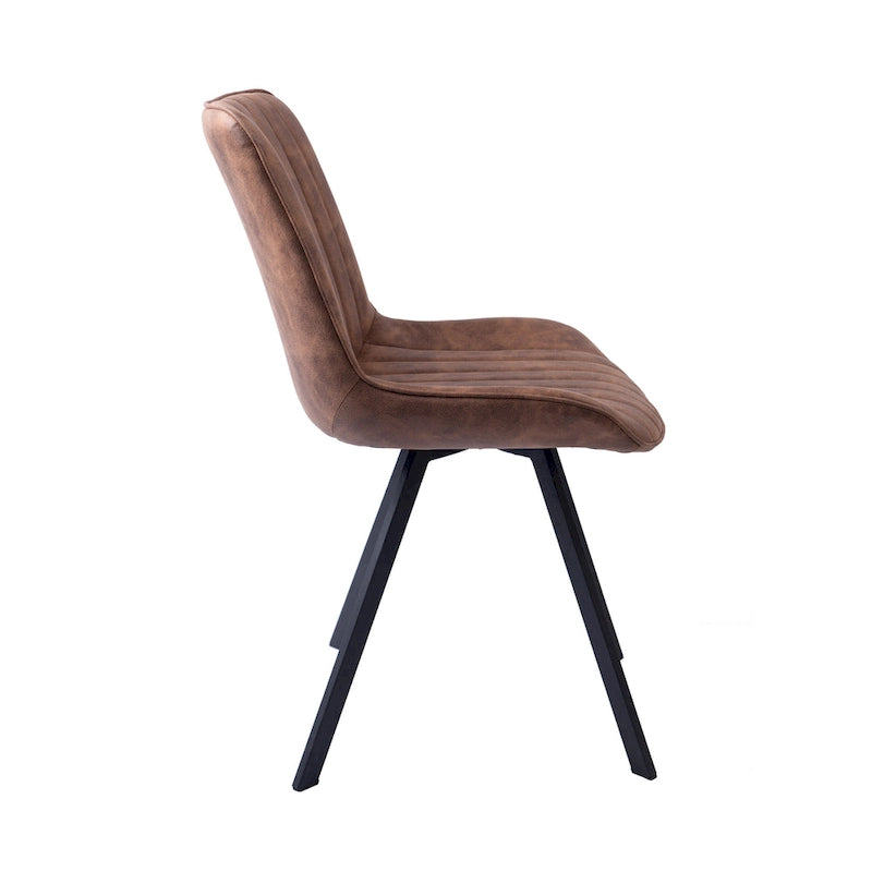 Dining Chairs with Microfiber Seat and Metal Legs - Set of 2