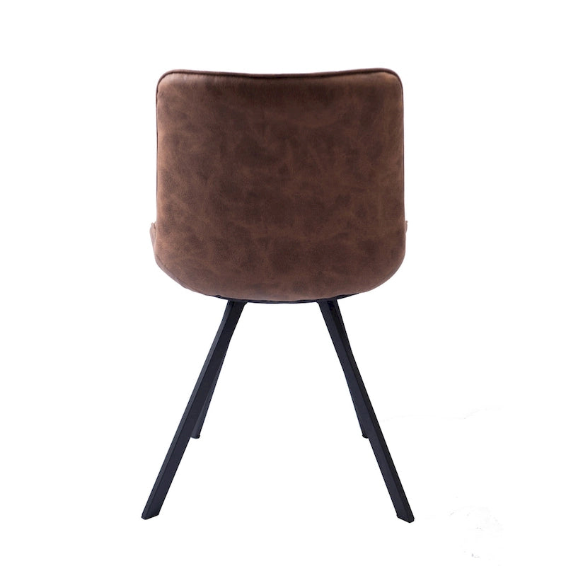 Dining Chairs with Microfiber Seat and Metal Legs - Set of 2