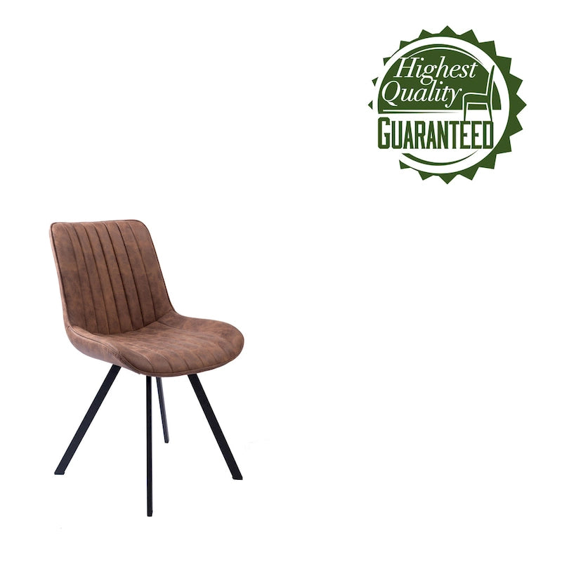 Dining Chairs with Microfiber Seat and Metal Legs - Set of 2