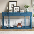 4-Drawer 1-Shelf Wood Console Table - Entryway Storage Sofa Table
