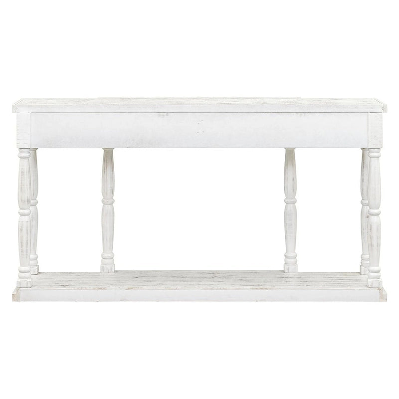 4-Drawer 1-Shelf Wood Console Table - Entryway Storage Sofa Table