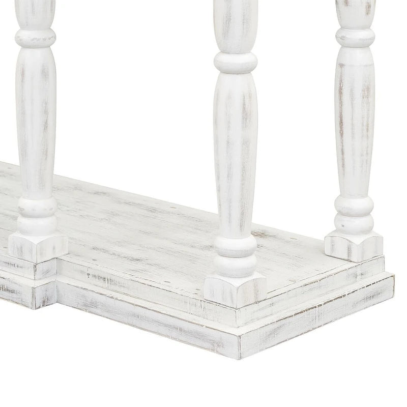 4-Drawer 1-Shelf Wood Console Table - Entryway Storage Sofa Table