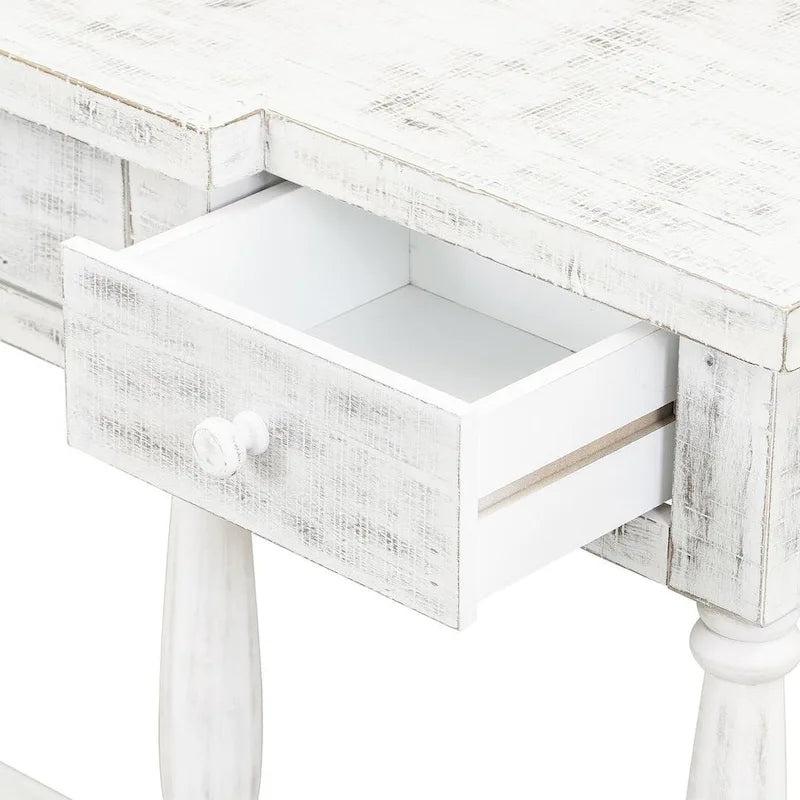 4-Drawer 1-Shelf Wood Console Table - Entryway Storage Sofa Table