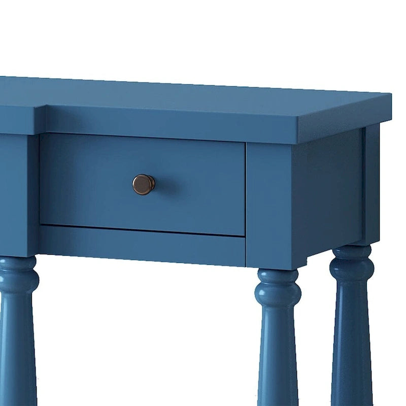 4-Drawer 1-Shelf Wood Console Table - Entryway Storage Sofa Table