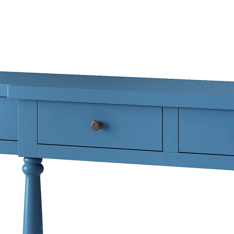 4-Drawer 1-Shelf Wood Console Table - Entryway Storage Sofa Table