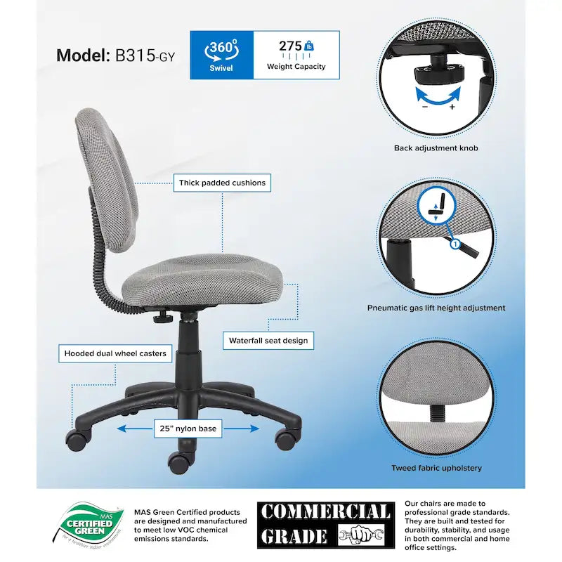 Ergonomic Fabric Posture Office Chair with Lumbar Support