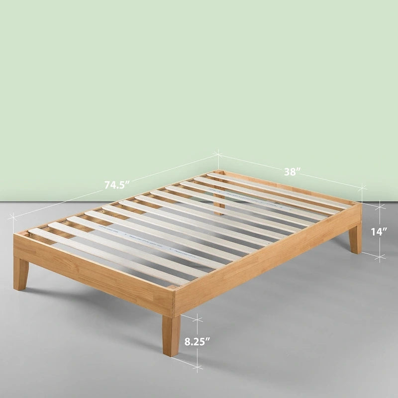 Deluxe-Plattformbett aus massivem Kiefernholz, 14 Zoll