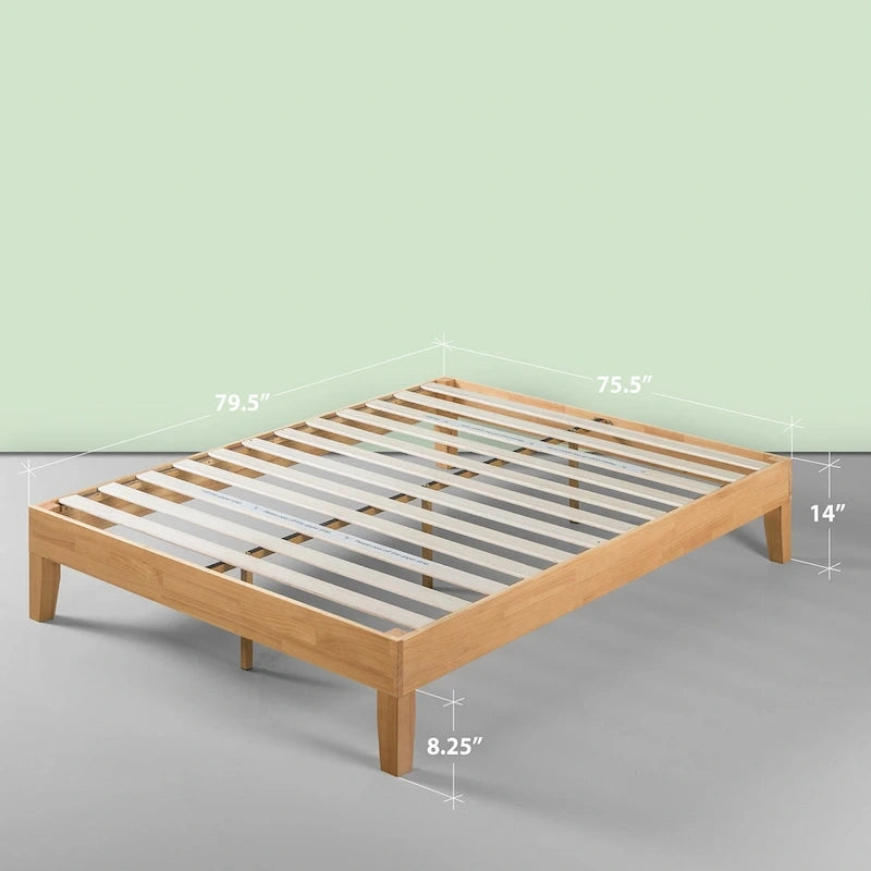 Deluxe-Plattformbett aus massivem Kiefernholz, 14 Zoll