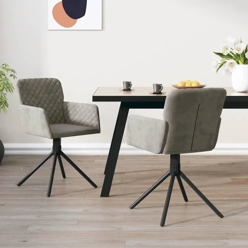 Swivel Dining Chairs - Upholstered Velvet Accent Side Chair, Set of 2, 20.3W x 23.2D x 32.9H