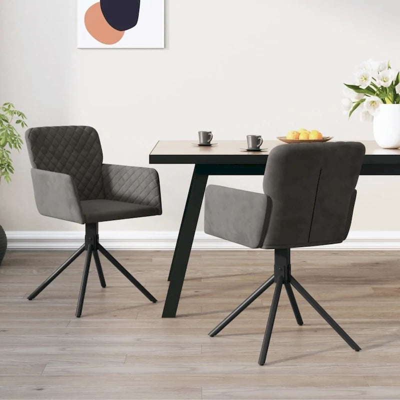 Swivel Dining Chairs - Upholstered Velvet Accent Side Chair, Set of 2, 20.3W x 23.2D x 32.9H