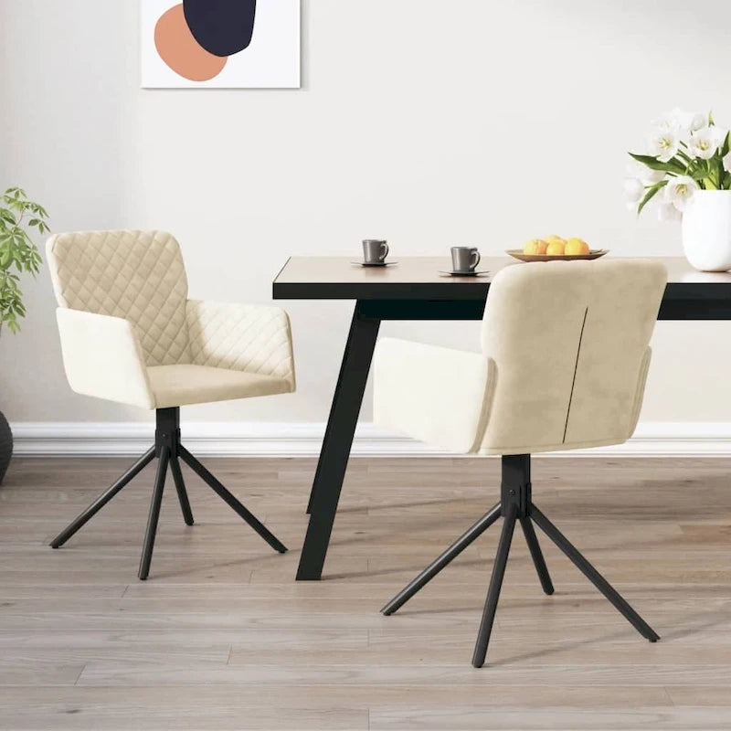 Swivel Dining Chairs - Upholstered Velvet Accent Side Chair, Set of 2, 20.3W x 23.2D x 32.9H