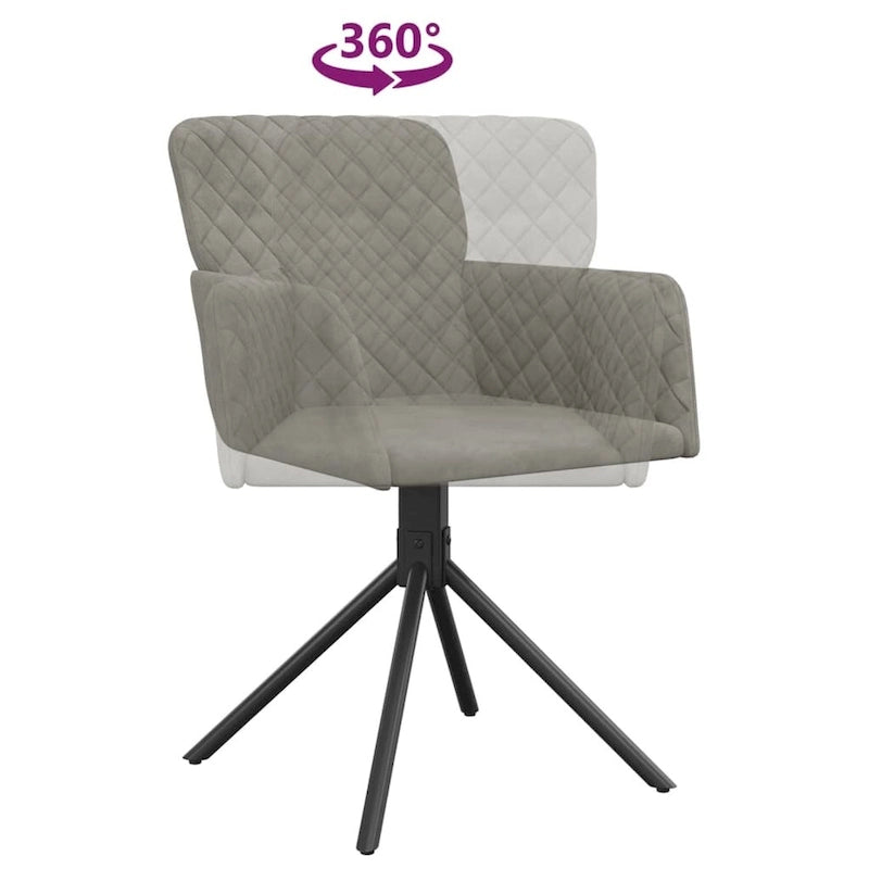 Swivel Dining Chairs - Upholstered Velvet Accent Side Chair, Set of 2, 20.3W x 23.2D x 32.9H