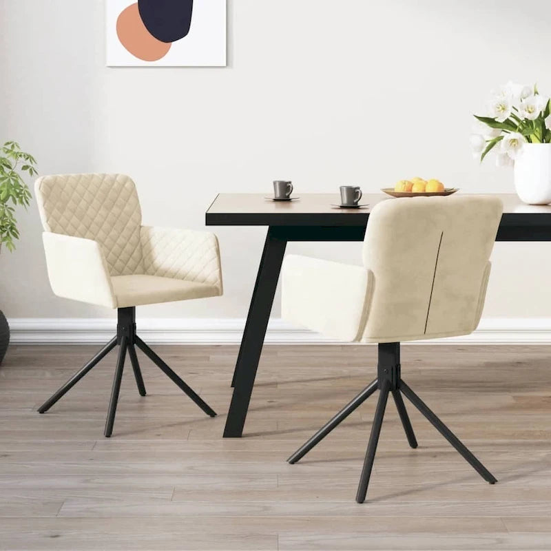 Swivel Dining Chairs - Upholstered Velvet Accent Side Chair, Set of 2, 20.3W x 23.2D x 32.9H