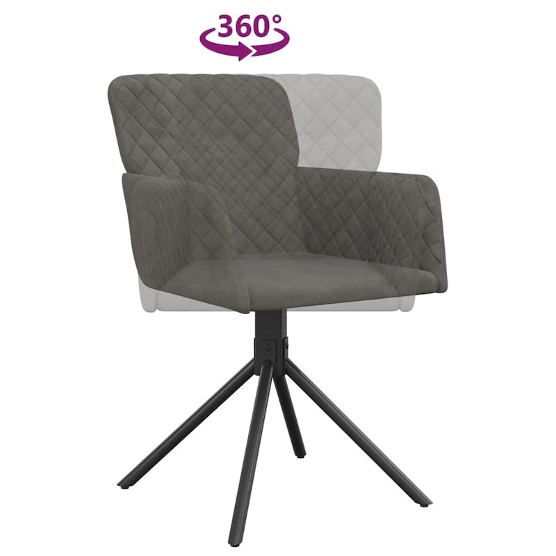 Swivel Dining Chairs - Upholstered Velvet Accent Side Chair, Set of 2, 20.3W x 23.2D x 32.9H