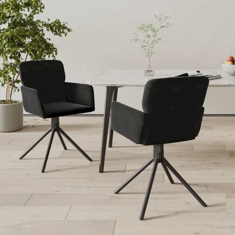 Swivel Dining Chairs - Upholstered Velvet Accent Side Chair, Set of 2, 20.3W x 23.2D x 32.9H